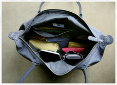 Black Womens Nylon Shoulder Handbag Womens Nylon Work Purse Black Nylon Handbag Shoulder Purse for Ladies