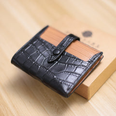 Black&Brown Cute Women Leather Slim Wallet Card Wallet Mini Billfold Wallets Slim Brown Card Holder Wallets For Women