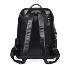 Cool Black Mens Leather 14-inch Computer Backpacks Travel Backpack School Backpacks for men