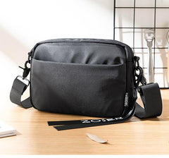 Casual Black Mens NYLON Mini Chest Bag Postman Bag Black Small Messenger Bags Side Bag for Men