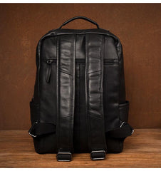 Black Casual Mens Leather 15-inch Computer Backpacks Brown Travel Backpacks School Backpacks for men