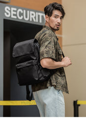 Fashion Black Mens Nylon Backpack Travel Backpacks 15‘’ Laptop Backpack College Bag for men