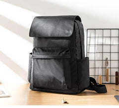 Fashion Black Mens Nylon Backpack Travel Backpacks 15‘’ Laptop Backpack College Bag for men