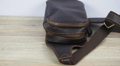 Black Coffee Leather Mens Sling Bag Sling Shoulder Bag Sling On Shoulder Backpack for men
