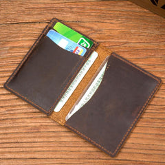 Black Cool Leather Mens Brown Driver's License Wallet Card Wallet Bifold Thin Card Holder For Men