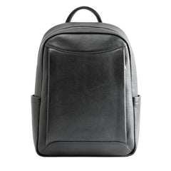 Cool Black Mens Leather Backpacks Travel Backpack 14-inch Laptop Backpack for men