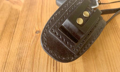 Handmade Black Leather Mens Citroen DS Car Key Case Beige Regal Car Key Holder with Belt Loop/Belt Clip