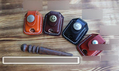 Handmade Mens Brown Leather Classic Zippo Lighter Case Zippo Lighter Holder with Belt Loop