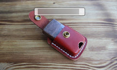 Handmade Mens Brown Leather Classic Zippo Lighter Case Zippo Lighter Holder with Belt Loop