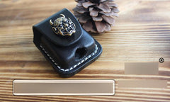 Handmade Mens Brown Leather Classic Zippo Lighter Case Belt Zippo Lighter Holder with Belt Clip