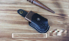 Mens Black Leather Standard Zippo Lighter Cases Handmade Tan Zippo Lighter Holder with Belt Loop