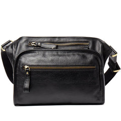 Black Leather Fanny Pack Mens Waist Bag Hip Pack Belt Bag Bumbag for Men