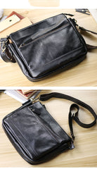Casual Black Leather Mens Courier Bags Messenger Bags Brown Postman Bags For Men
