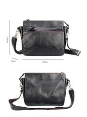 Casual Black Leather Mens Courier Bags Messenger Bags Brown Postman Bags For Men