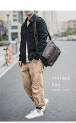 Black Leather Mens Casual 10'' Courier Bags Messenger Bags Dark Coffee Gray Postman Bag For Men