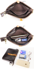 Black Leather Mens Casual Small Courier Bags Messenger Bags Belt Bag Postman Bag For Men