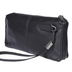 Tan Leather Mens Long Clutch Wallet Leather Wallet Black Wristlet Clutch Wallet for Men