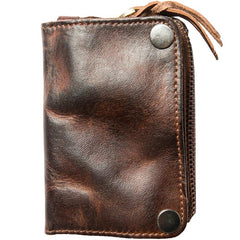 Black Leather Mens Small Car Key Wallet Dark Brown Key Holder Coin Purse Card Holder For Men