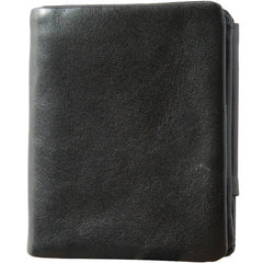 Black Leather Mens Small Wallets Trifold Vintage billfold Wallet for Men