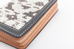 Black Leather Mens Snakeskin billfold Wallet Bifold Front Pocket SnakeSkin Small Wallet For Men