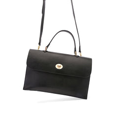 Black Leather Women Handbag Shoulder Bag Work Bag For Women