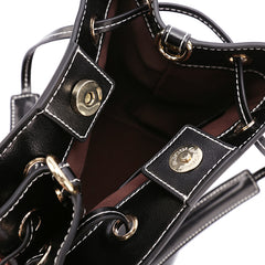 Black Leather Womens Small Handbag Purse Shoulder Bag For Women