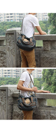 Blue Denim Mens Womens Casual Large Handbag Messenger Bags Jean Handbags Shoulder Bag For Men