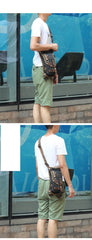 Black Denim Mens Casual Small Belt Bag Fanny Pack Messenger Bag Green Jean Waist Bag DropLeg Bags For Men