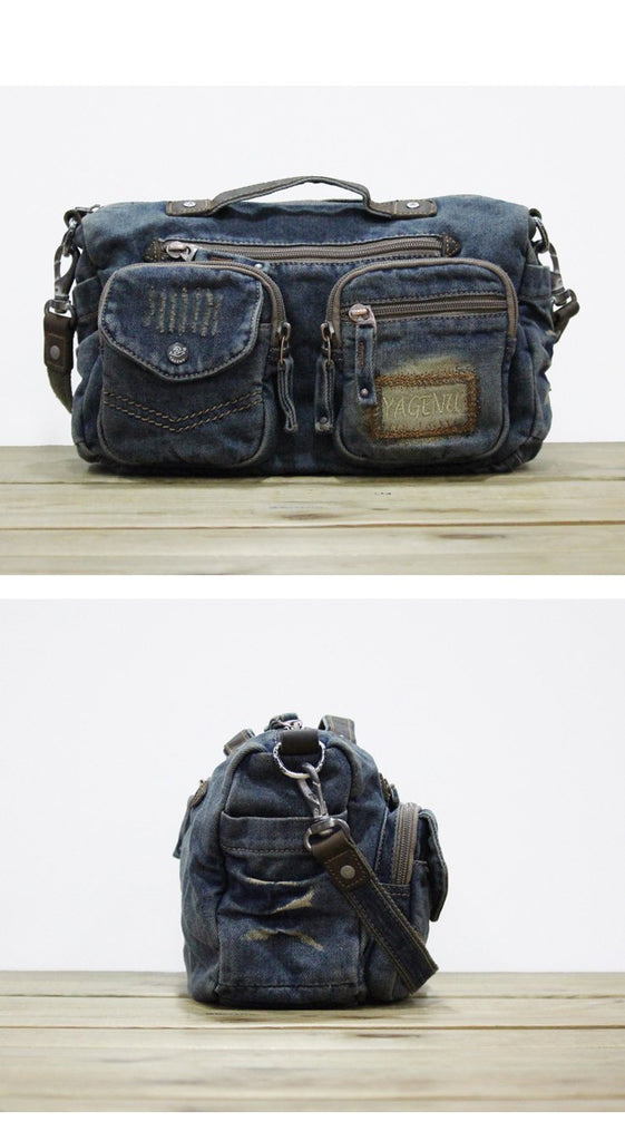 Denim Blue Mens Womens Large Side Bag Handbag Blue Jean Messenger Bag –  imessengerbags