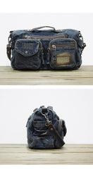 Blue Denim Mens Womens Side Bag Handbag Blue Jean Shoulder Bag Messenger Bag For Women