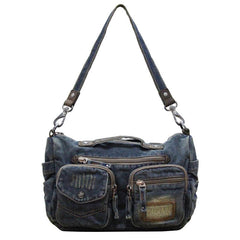 Blue Denim Mens Womens Side Bag Handbag Blue Jean Shoulder Bag Messenger Bag For Women