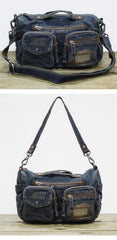 Blue Denim Mens Womens Side Bag Handbag Blue Jean Shoulder Bag Messenger Bag For Women