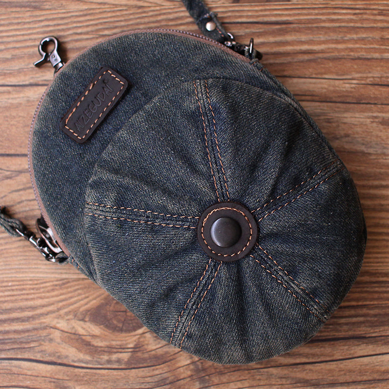 Biker Skull Denim Small Shoulder Bag