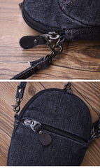 Blue Unique Denim Cap Mini Shoulder Bag Belt Pouch Denim Cap Phone Women Crossbody Bag