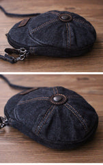 Unique Denim Cap Mini Shoulder Bags Belt Pouch Denim Cap Phone Waist Bag