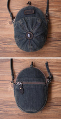 Blue Unique Denim Cap Mini Shoulder Bag Belt Pouch Denim Cap Phone Women Crossbody Bag