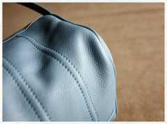 Womens Blue Leather Barrel Shoulder Handbag Womens Fashion Barrel Blue Handbag Purse Blue Handbag Shoulder Purse for Ladies