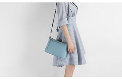 Gray Zip Leather Wristlet Wallet Womens Small Crossbody Purse Minimalist Shoulder Bag for Women