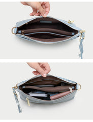Pink Zip Leather Wristlet Wallet Womens Small Crossbody Purse Minimalist Shoulder Bag for Women