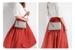 Pink Zip Leather Wristlet Wallet Womens Small Crossbody Purse Minimalist Shoulder Bag for Women