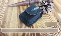 Mens Black Leather Classic Zippo Lighter Handmade Case Zippo Lighter Holder with Belt Loop