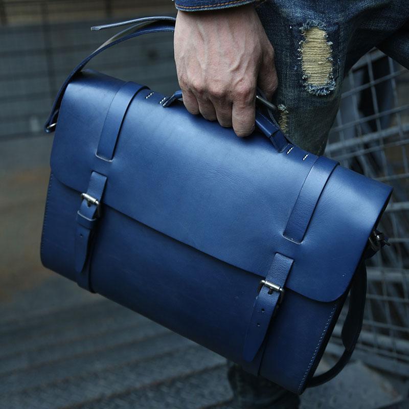 Mens blue messenger bag deals