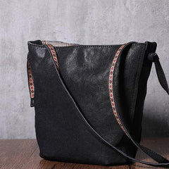 Black Leather Womens Bucket Bag Small Shoulder Bucket Bag Brown Shoulder Purse for Ladies