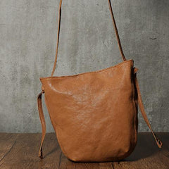 Black Leather Womens Bucket Bag Small Shoulder Bucket Bag Brown Shoulder Purse for Ladies