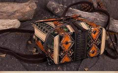 Vintage Leather womens Small Backpacks Country Style School Backpack for Ladies