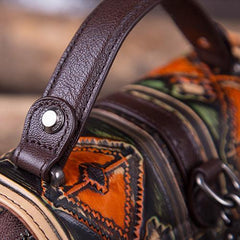 Vintage Leather womens Small Backpacks Country Style School Backpack for Ladies