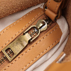 Vertical Brown Leather Tote Bag 14