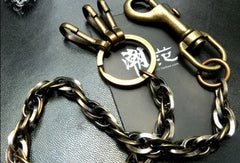 Brass Biker Wallet Chain Cool wallet Chain For Chain Wallet biker Wallet trucker Wallets - EverHandmade