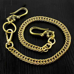Brass Cool Pants Chain Motorcycle Biker Wallet Chain Gold Long Wallet Chain For Men