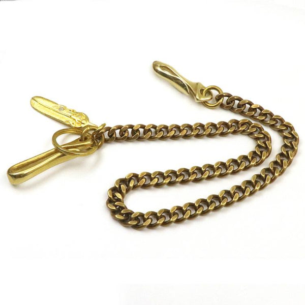 Cool Brass Mens Key Chain Long Gold Wallet Chain Pants Chain Biker Wallet Chain ZLS00281013